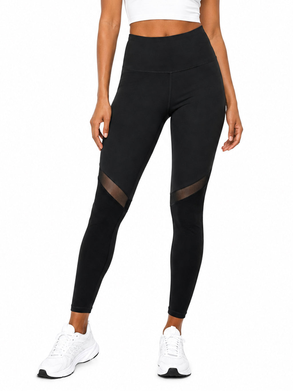 Vogo Black Leggings With Mesh Inserts