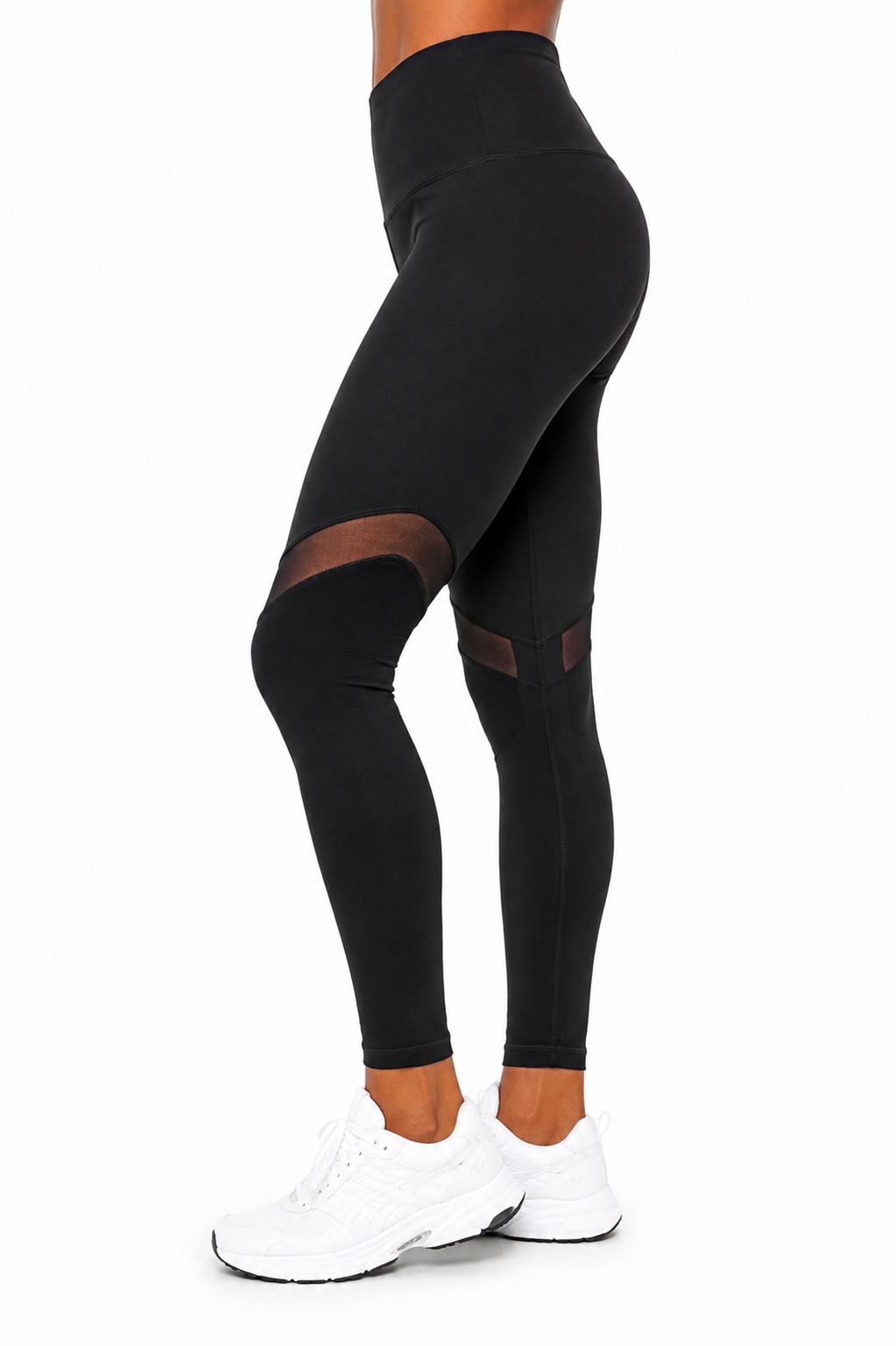 Vogo Black Leggings With Mesh Inserts