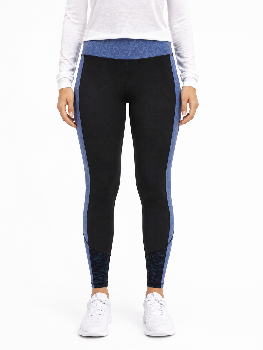 Vogo Leggings With Blue Inserts On The Sides And Band