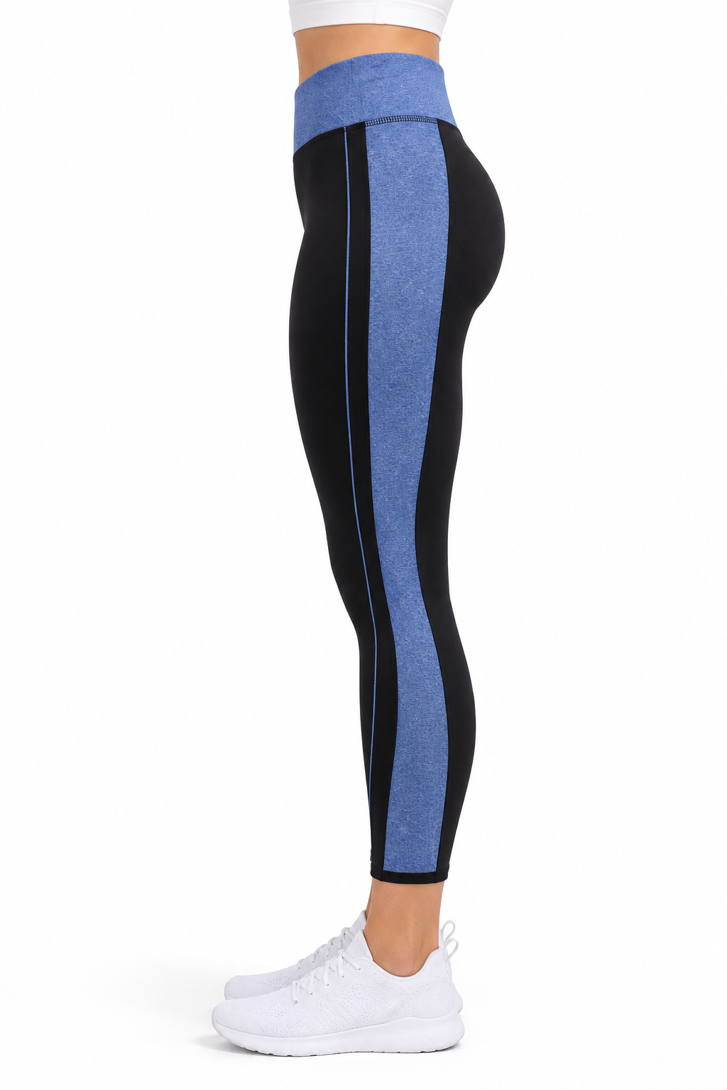 Vogo Leggings With Blue Inserts On The Sides And Band