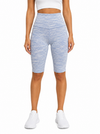 Vogo Blue Space-Dye Biker Shorts