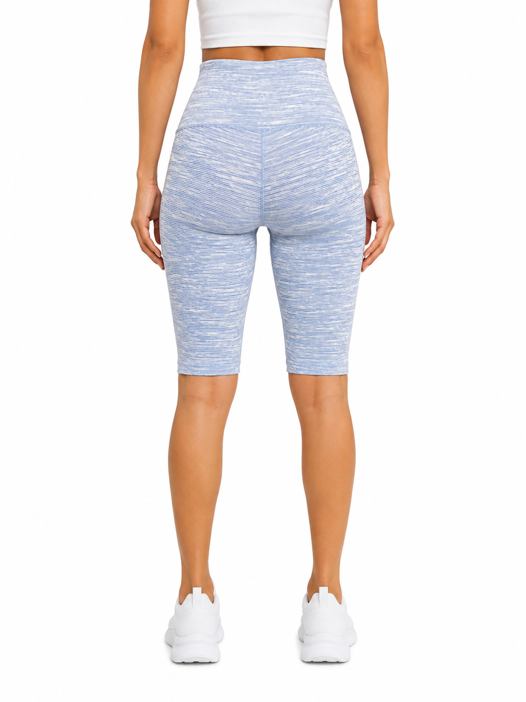 Vogo Blue Space-Dye Biker Shorts