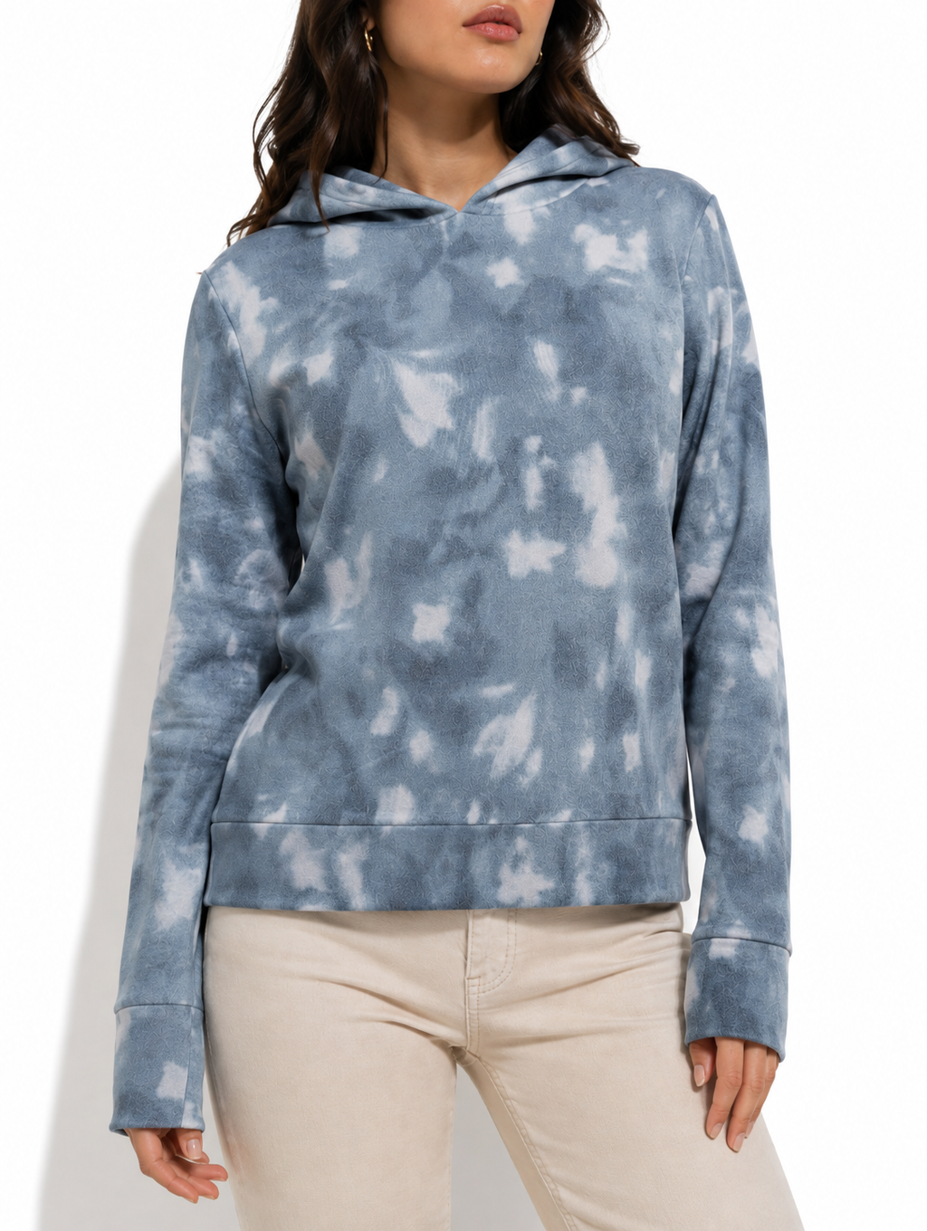 Vogo Blue Cloud Tie Dye Hoodie