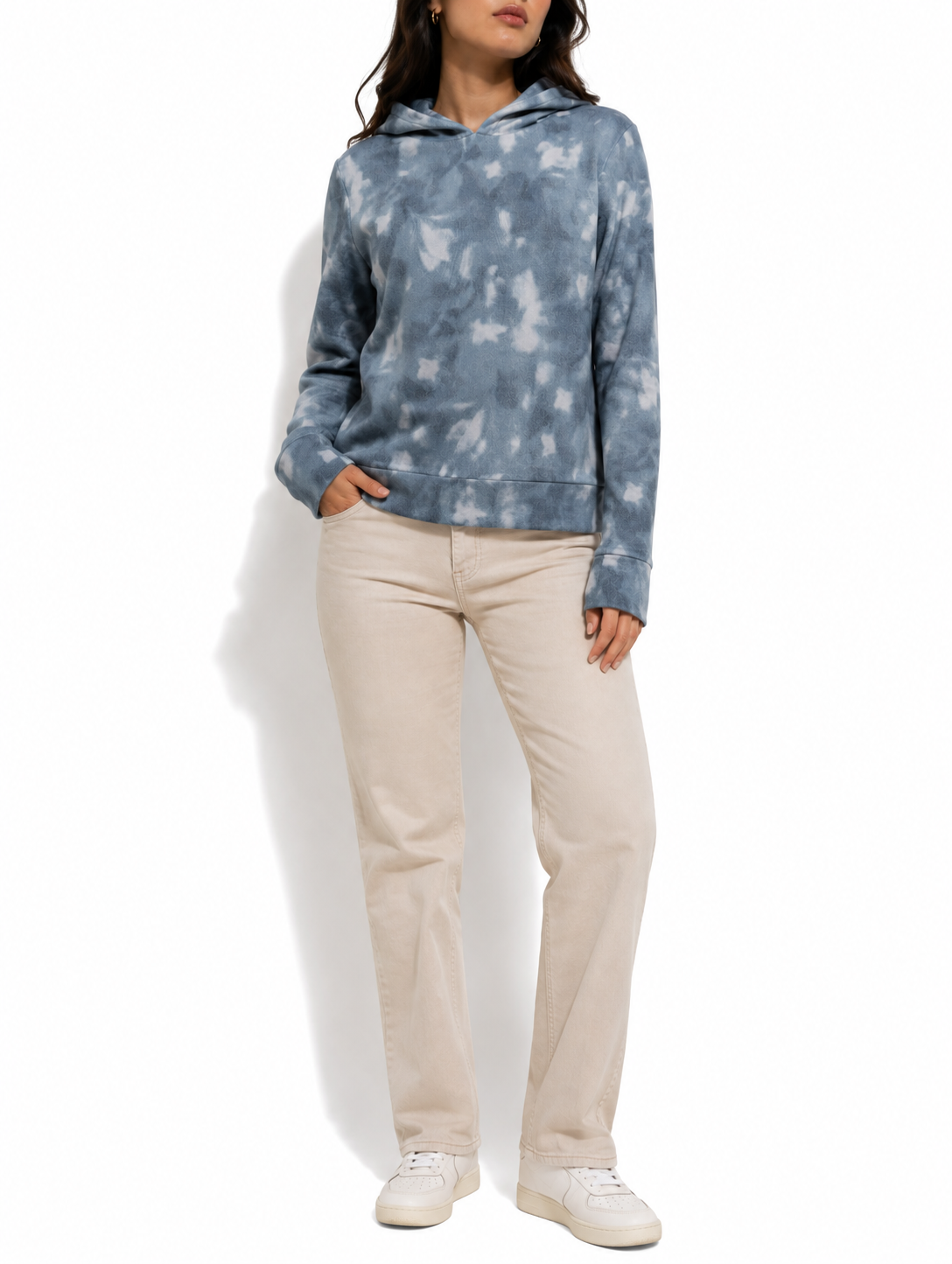 Vogo Blue Cloud Tie Dye Hoodie