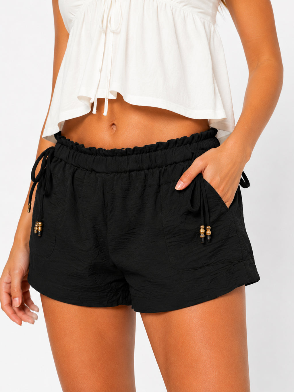 Juniors’ Drawstring Pull-On Shorts