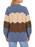 Inner Circle Chevron Drop Shoulder Open Cardigan