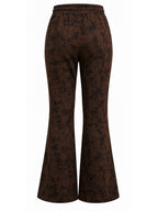 Minimal Leaf Tree Camo Fleece Wide Leg Pant