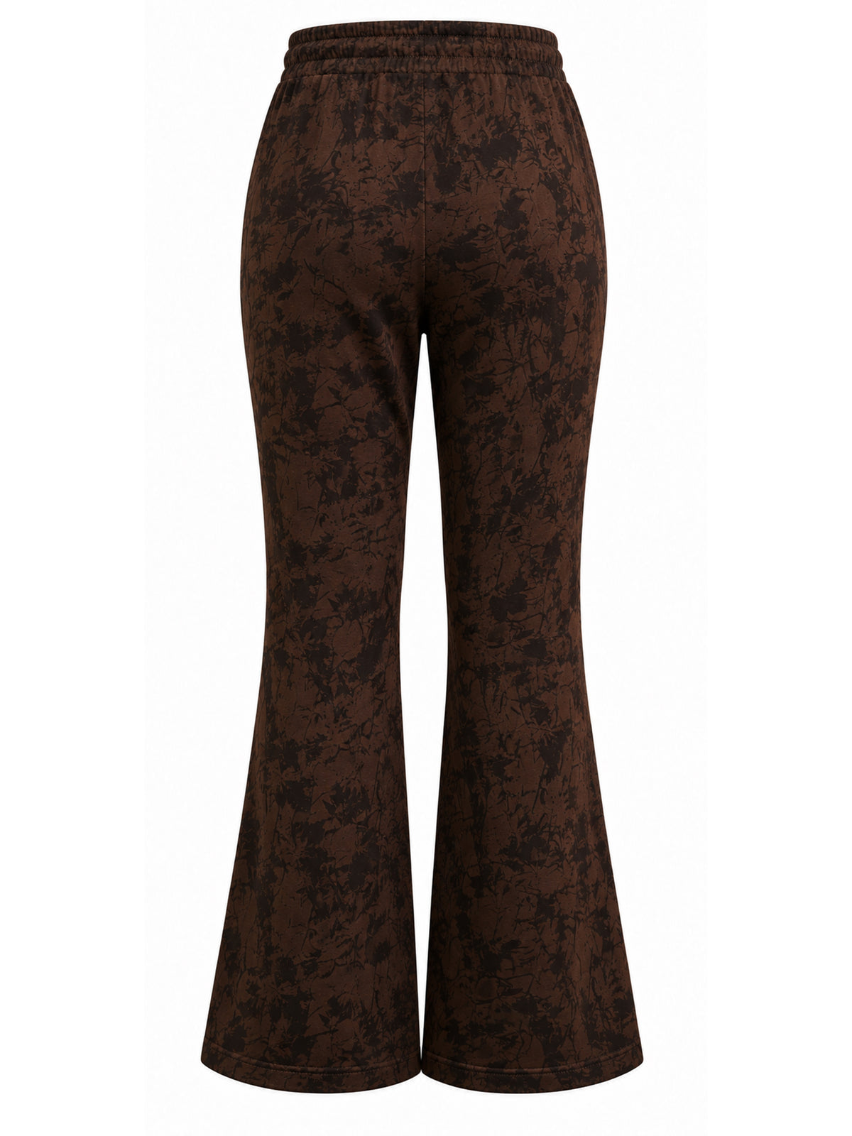 Minimal Leaf Tree Camo Fleece Wide Leg Pant