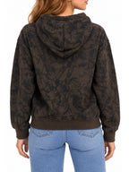 Minimal Leaf Tree Camo Fleece Hoodie