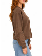 Pullover Sweatshirt with Star Applique Sleeves