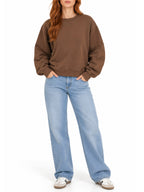 Pullover Sweatshirt with Star Applique Sleeves