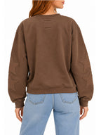 Pullover Sweatshirt with Star Applique Sleeves