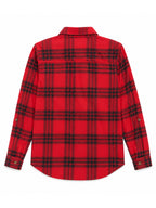 Girls Red Plaid Button-Up Shirt
