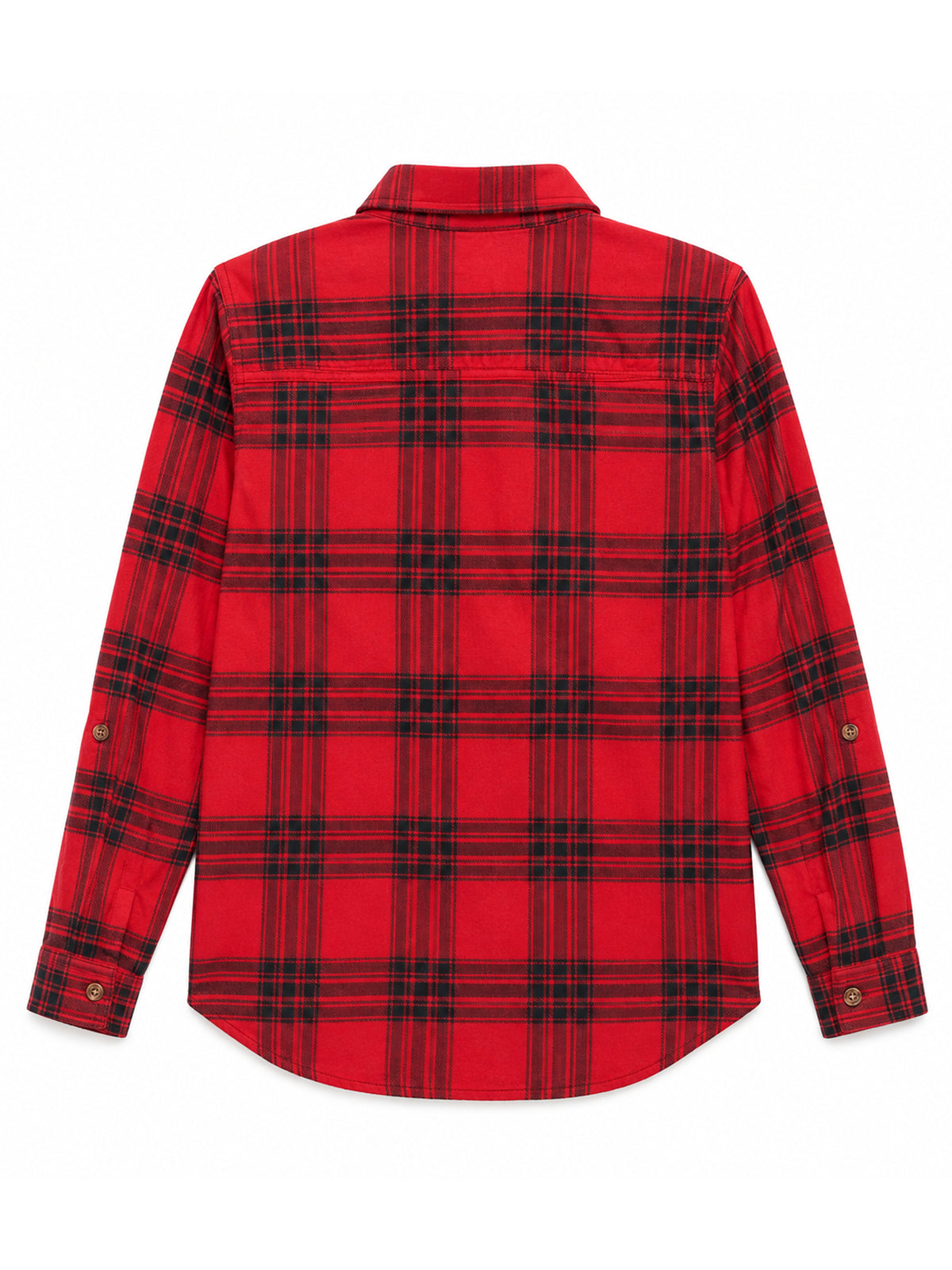 Girls Red Plaid Button-Up Shirt