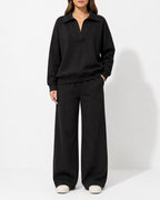 Zenana Johnny Collar Sweatshirt