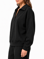 Zenana Johnny Collar Sweatshirt