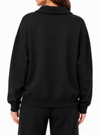 Zenana Johnny Collar Sweatshirt