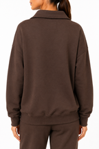 Zenana Johnny Collar Sweatshirt