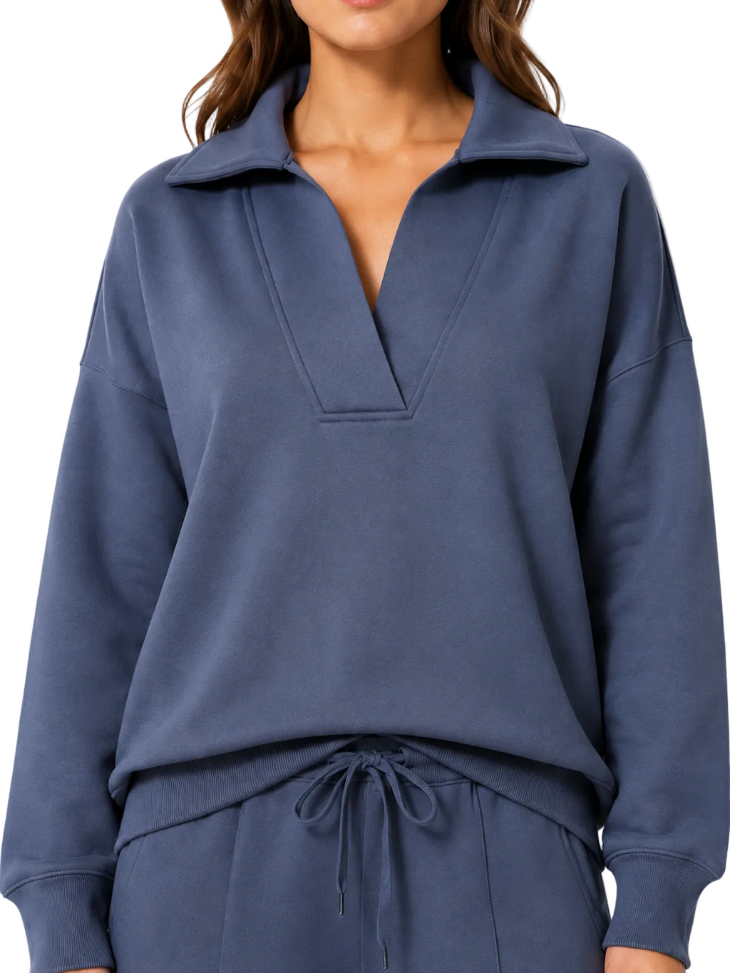Zenana Johnny Collar Sweatshirt