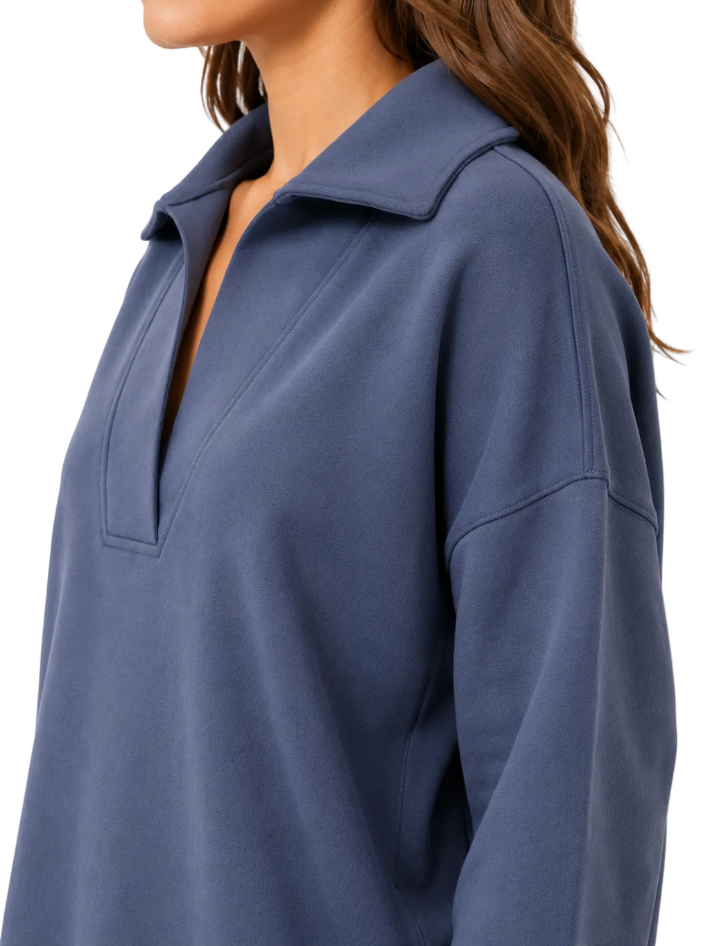 Zenana Johnny Collar Sweatshirt