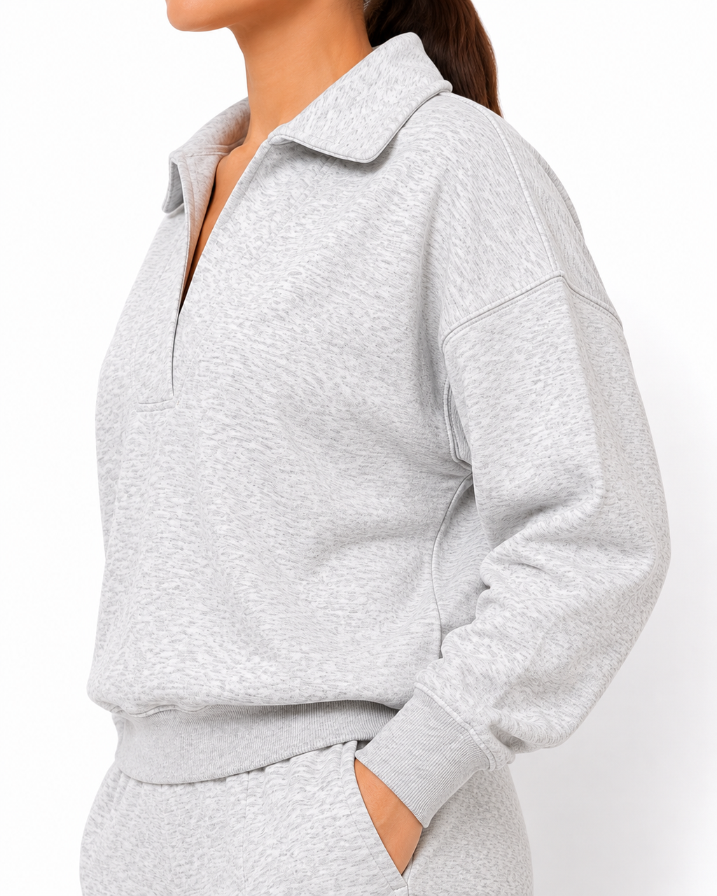 Zenana Johnny Collar Sweatshirt