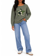 Graphic Camo Star Pullover Sweater – Oversized Fit