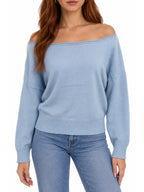 Ballet Neck Dolman Off-the-Shoulder Sweater