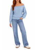 Ballet Neck Dolman Off-the-Shoulder Sweater