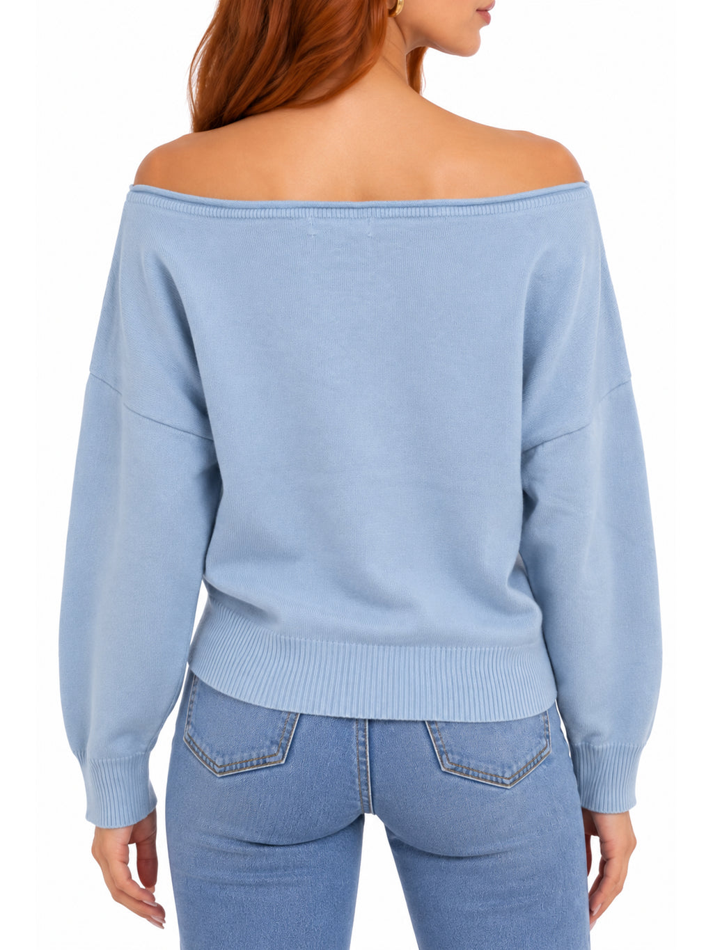 Ballet Neck Dolman Off-the-Shoulder Sweater