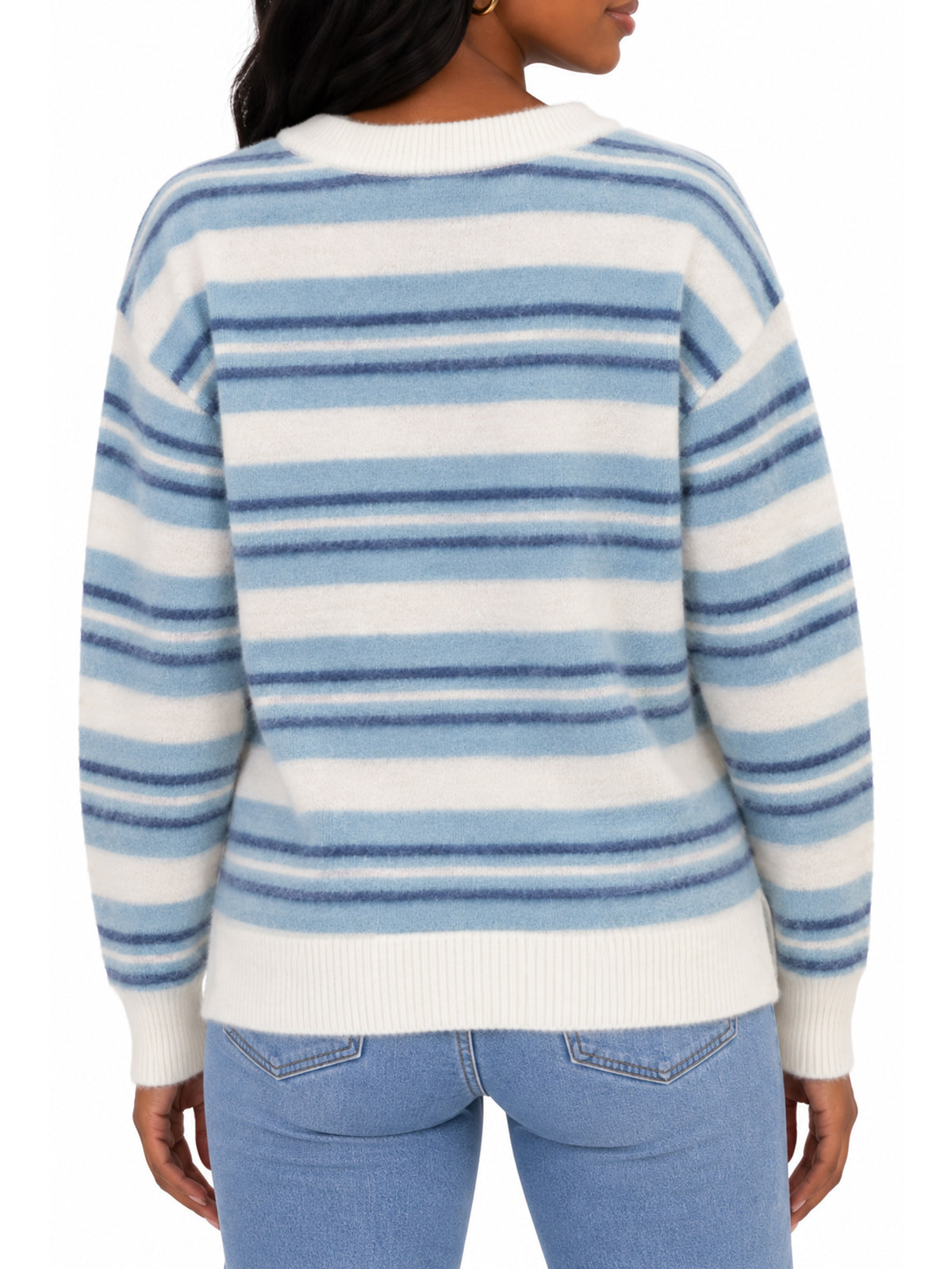 Brushed Stripe Pullover Sweater