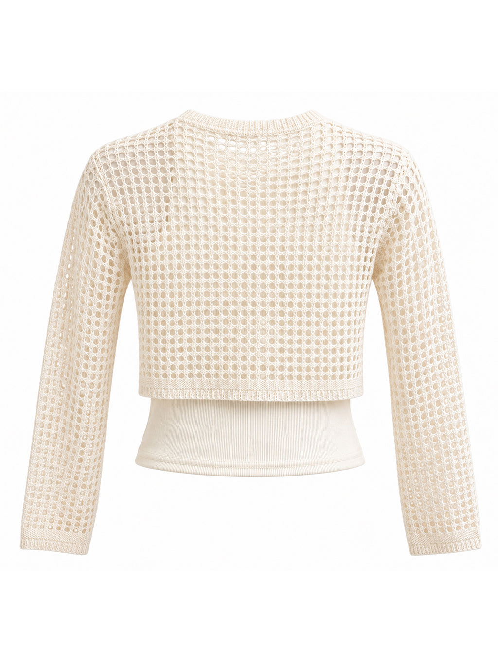 Girls Bear Mesh 2-Fer Sweater with Tank
