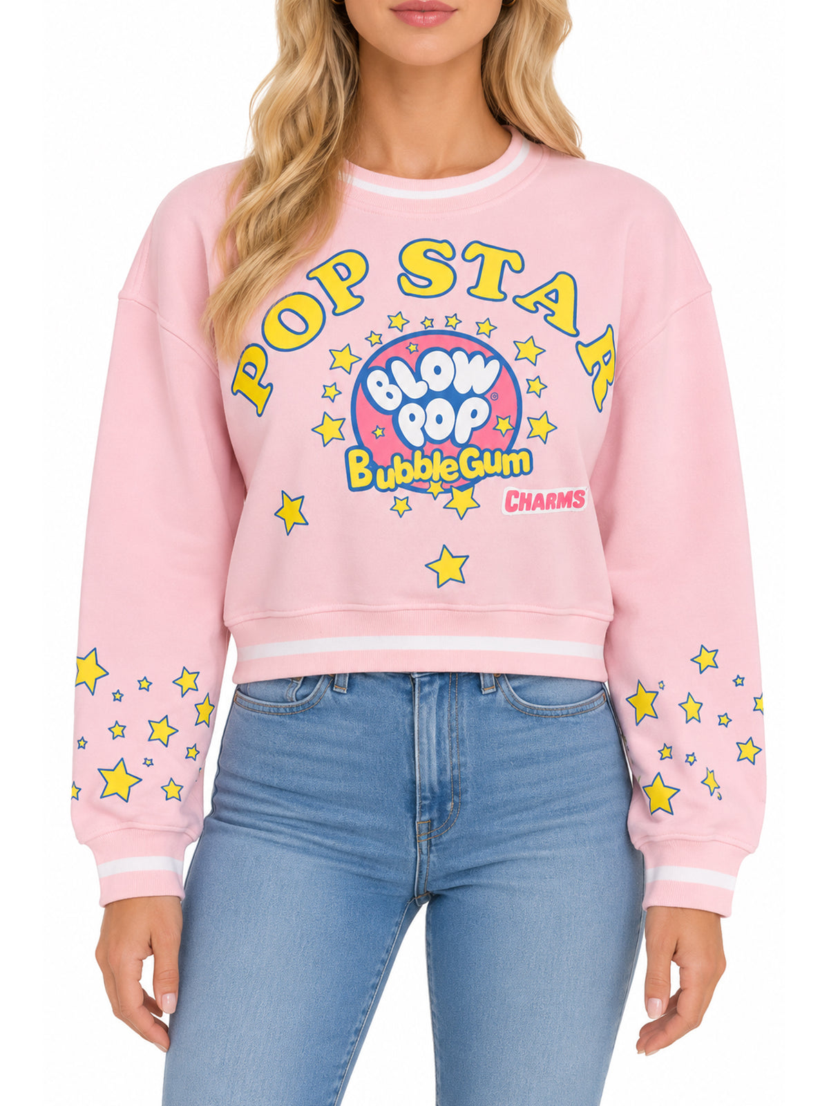 Charms Blow Pop Star Graphic Crop Sweatshirt