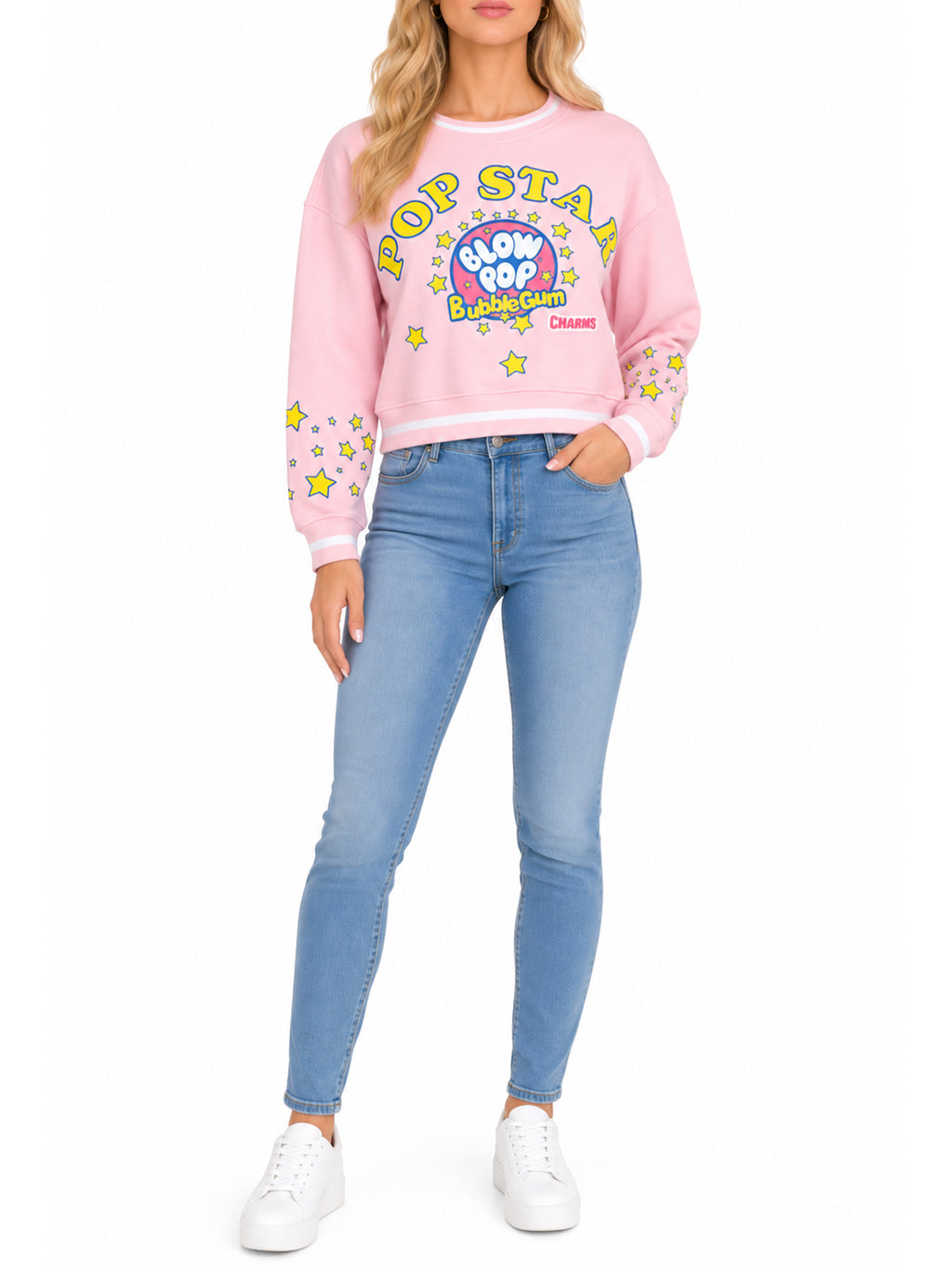 Charms Blow Pop Star Graphic Crop Sweatshirt