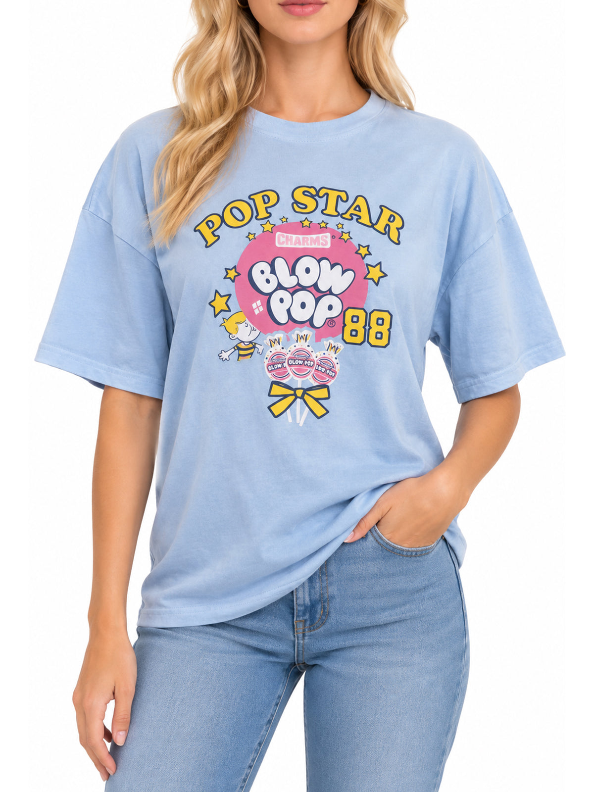 Charms Blow Pop Star 88 Oversized Graphic Tee