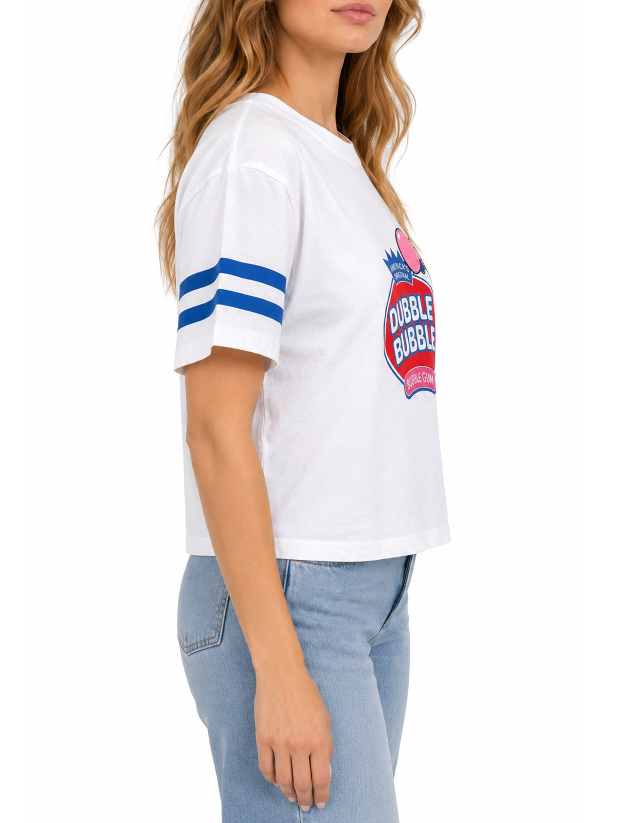 Dubble Bubble Graphic Crop Crew Neck Tee