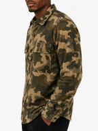 Camo Print Button Up Shirt Jacket - Label Shopper