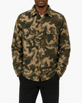 Camo Print Button Up Shirt Jacket - Label Shopper