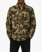 Camo Print Button Up Shirt Jacket - Label Shopper