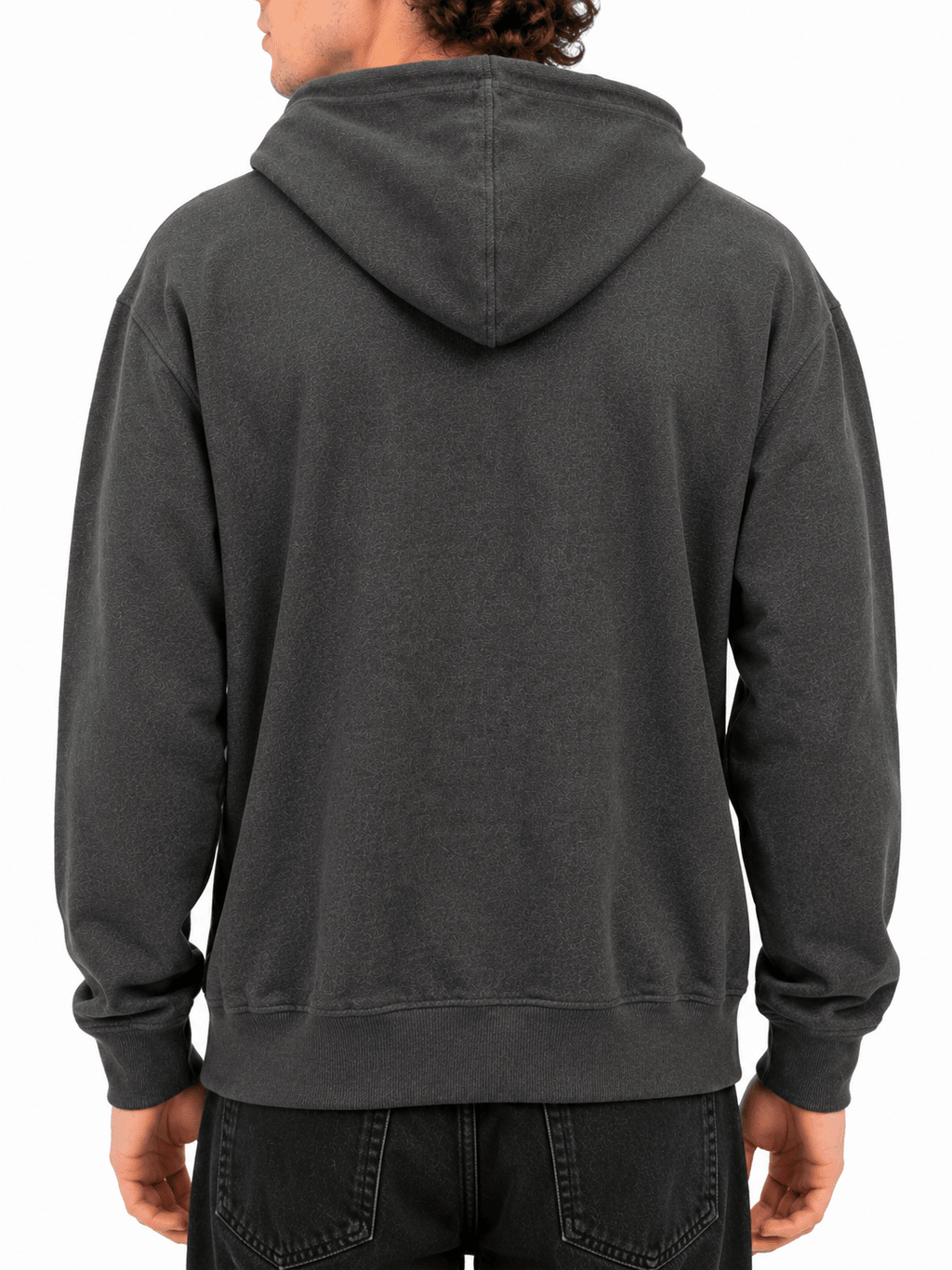 Charcoal Gray Solid Zip Hoodie - Label Shopper