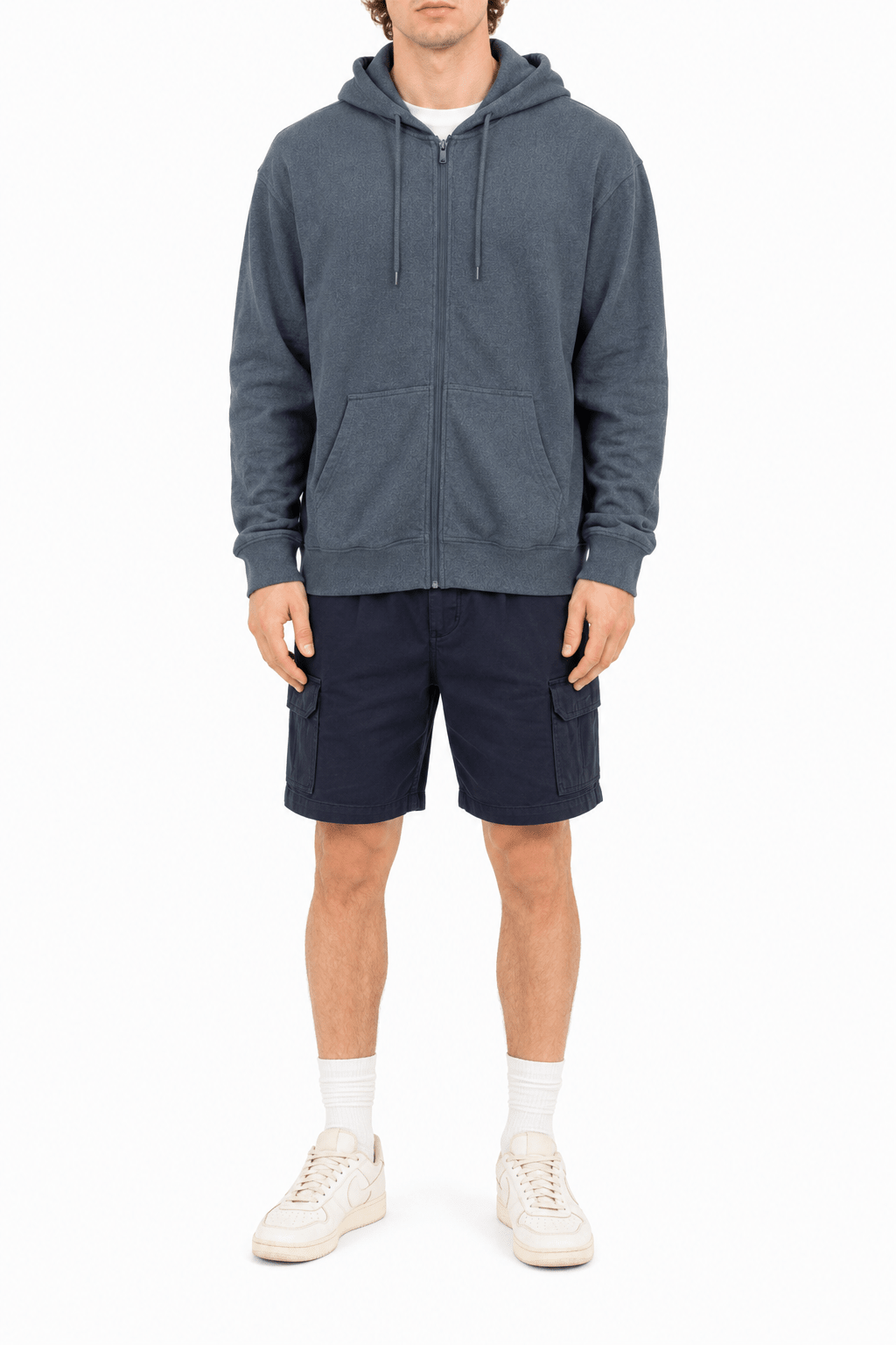 Charcoal Gray Solid Zip Hoodie - Label Shopper