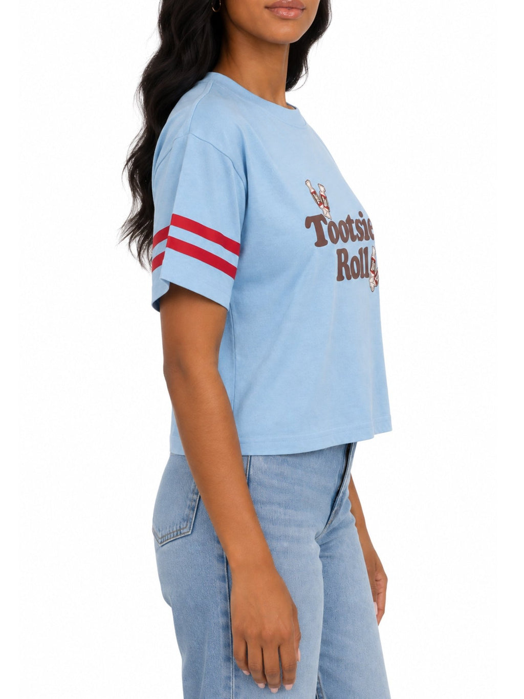 Dubble Bubble Graphic Crop Crew Neck Tee - Label Shopper