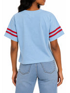 Dubble Bubble Graphic Crop Crew Neck Tee - Label Shopper