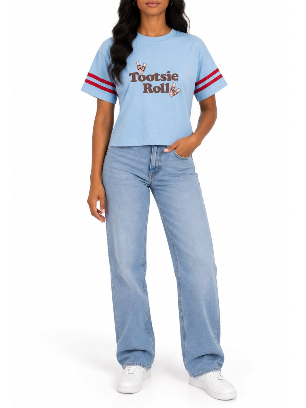 Dubble Bubble Graphic Crop Crew Neck Tee - Label Shopper