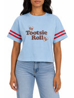 Dubble Bubble Graphic Crop Crew Neck Tee - Label Shopper