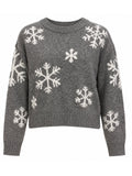 Girls Gray Snowflake Sweater - Label Shopper