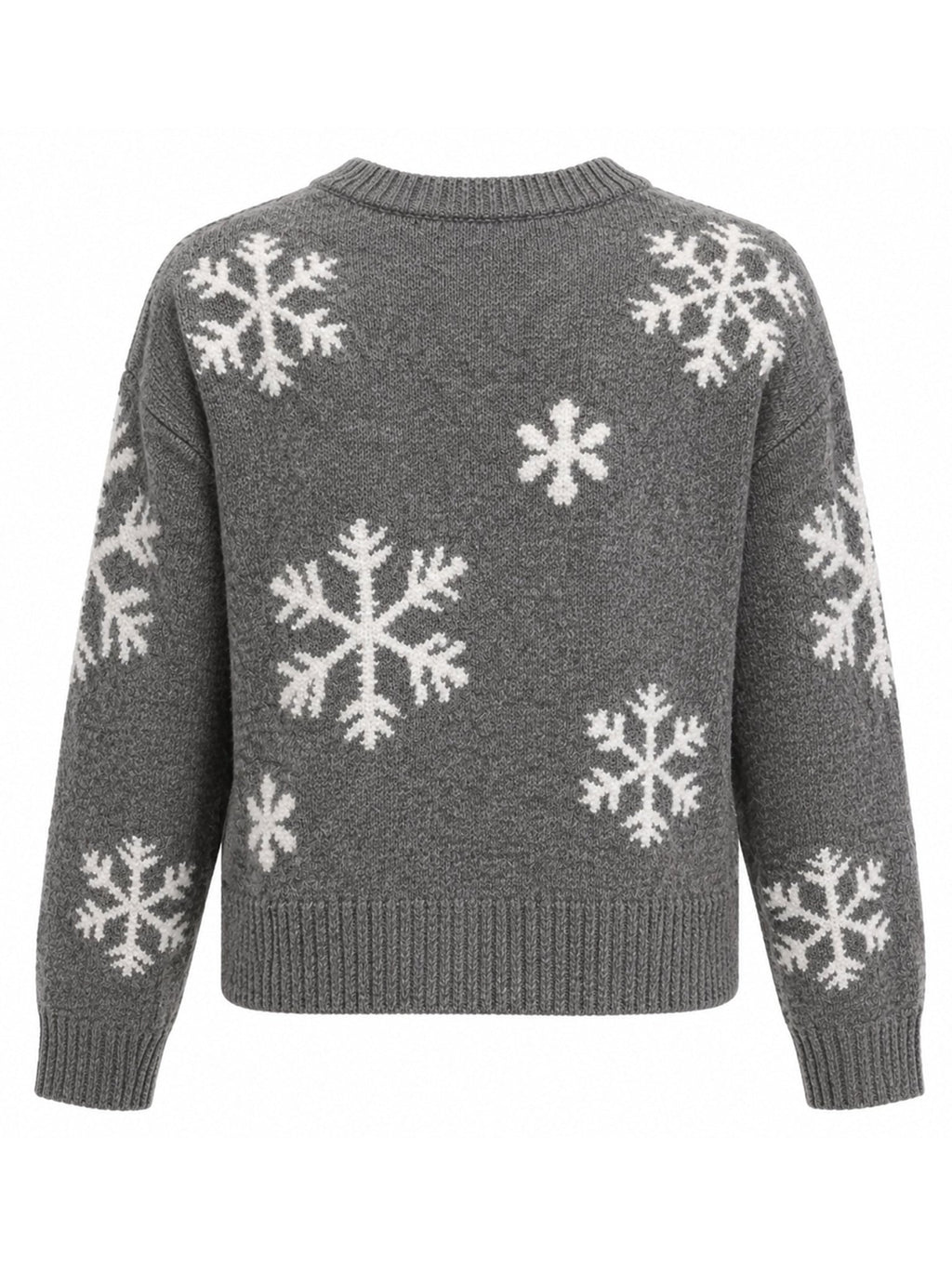 Girls Gray Snowflake Sweater - Label Shopper