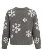 Girls Gray Snowflake Sweater - Label Shopper