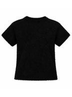 Girls Gray Star Short Sleeve Sweater - Label Shopper