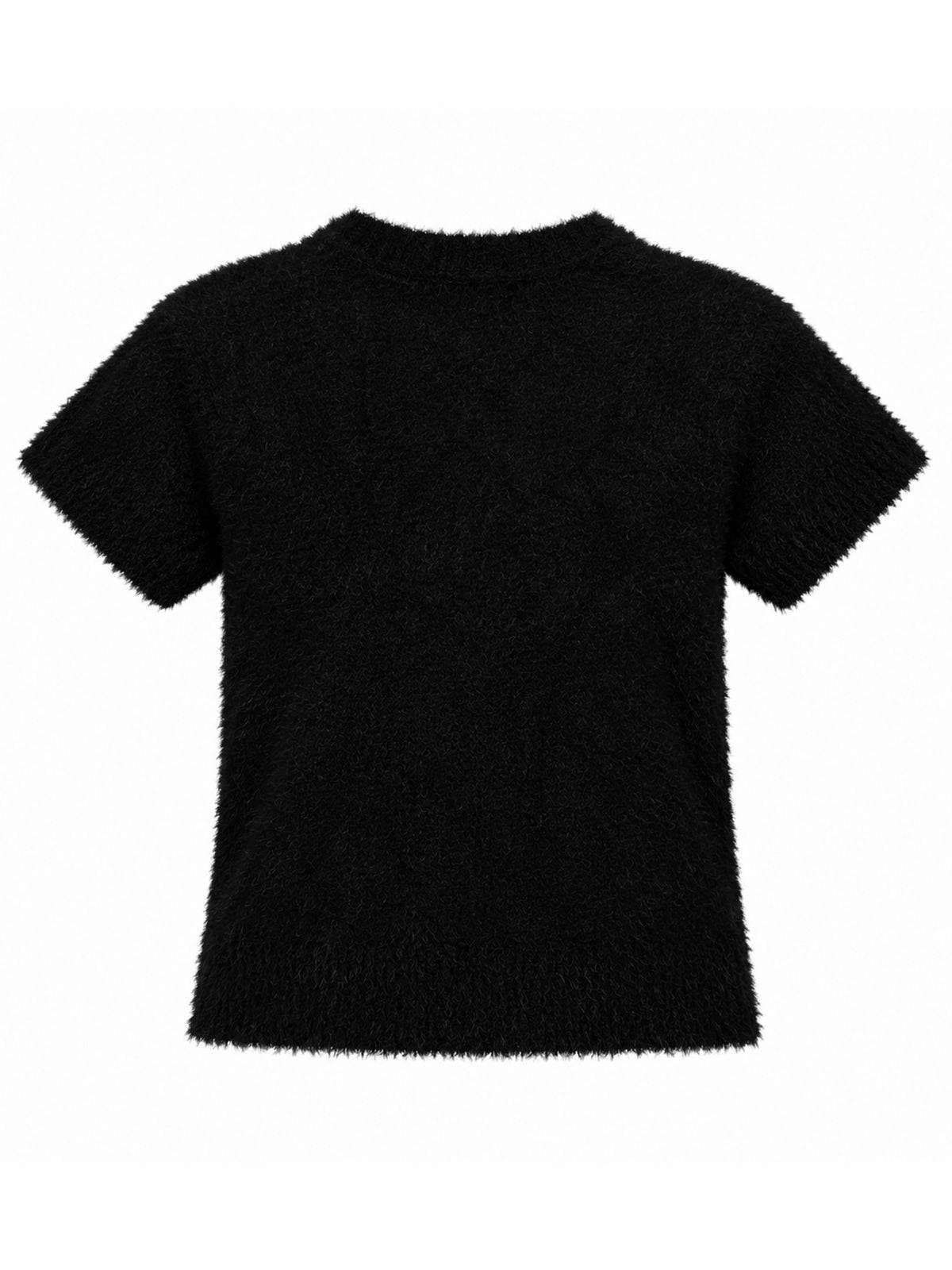 Girls Gray Star Short Sleeve Sweater - Label Shopper