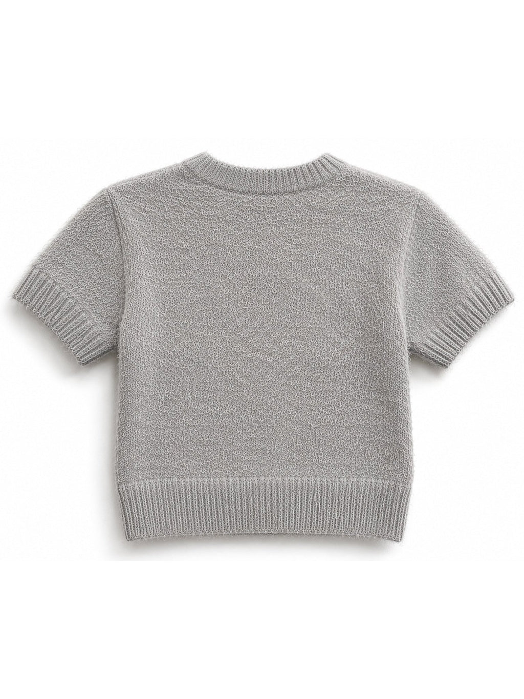 Girls Gray Star Short Sleeve Sweater - Label Shopper